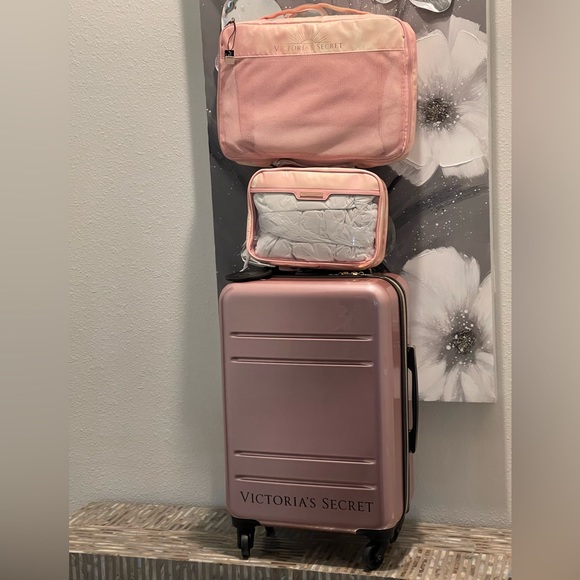 NEW Victoria's Secret SUNSET OMBRE Hardside SUITCASE BUNDLE - Picture 8 of 16